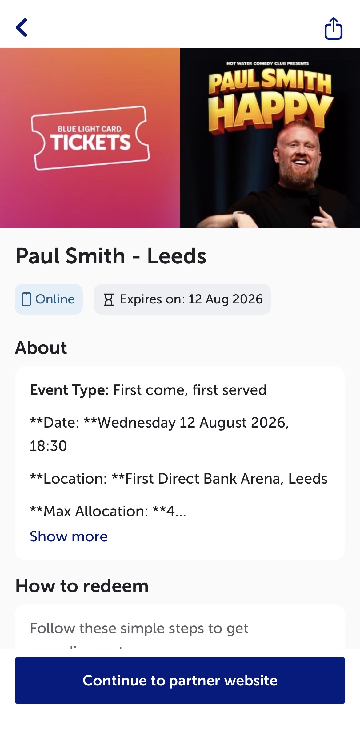 Paul Smith (Comedian) Leeds 12th August - just pay booking fee