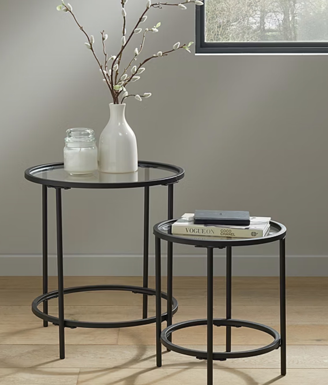 Black Metal and Glass Side Tables - Free C&C