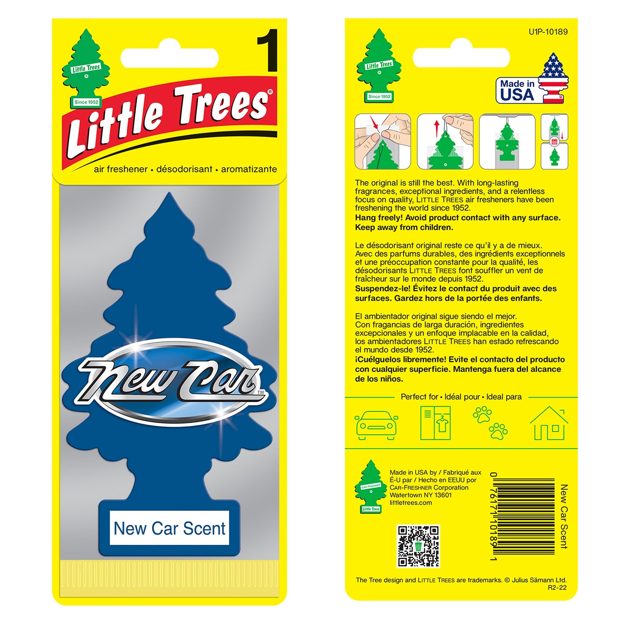 Little Trees Air Freshener, New Car Fragrance, Blue