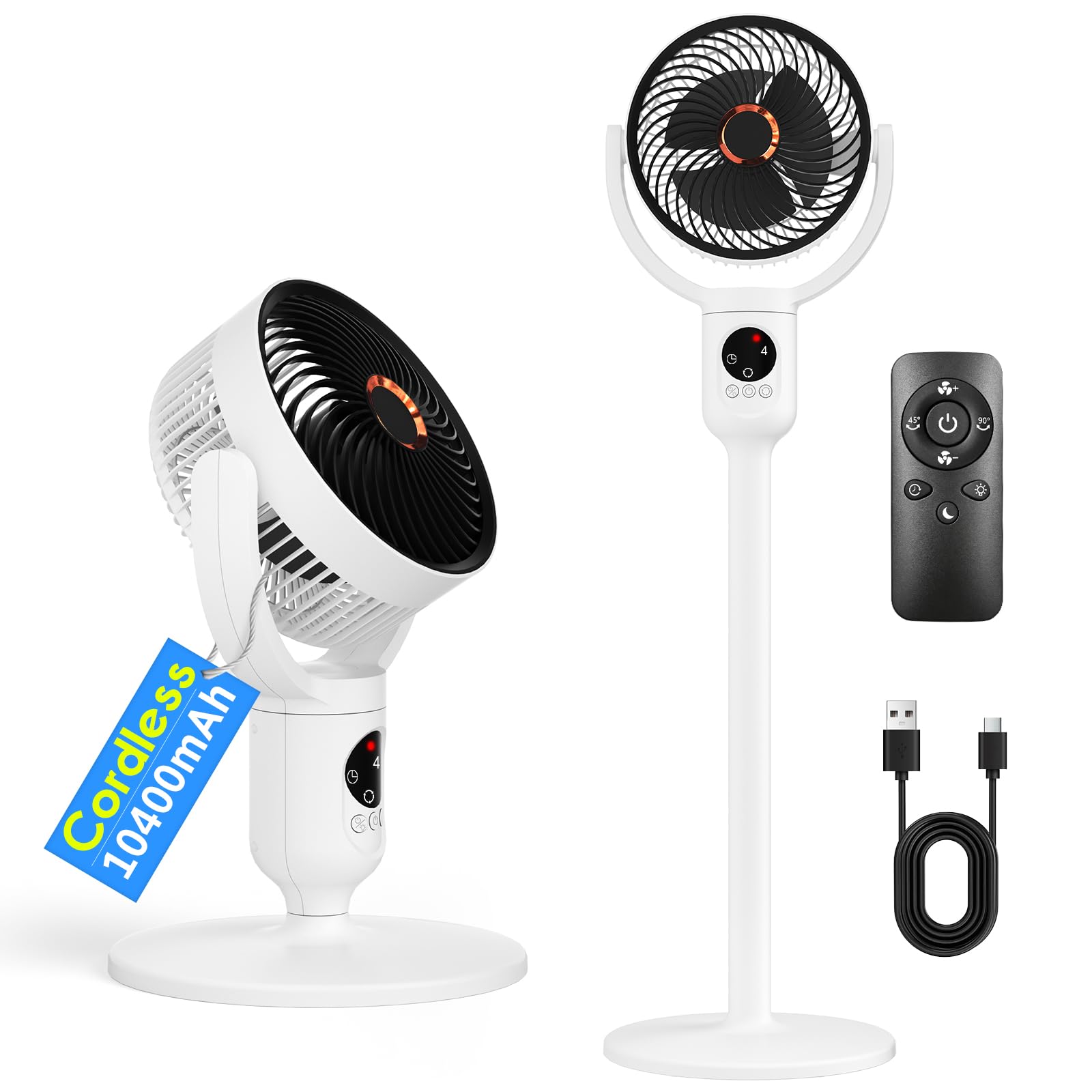Lepwings Rechargeable 8" Pedestal Fan ( Del next week / 10400mAh / USB-C / Remote Control ) @BABYJIALEDS LIMITED/FBA