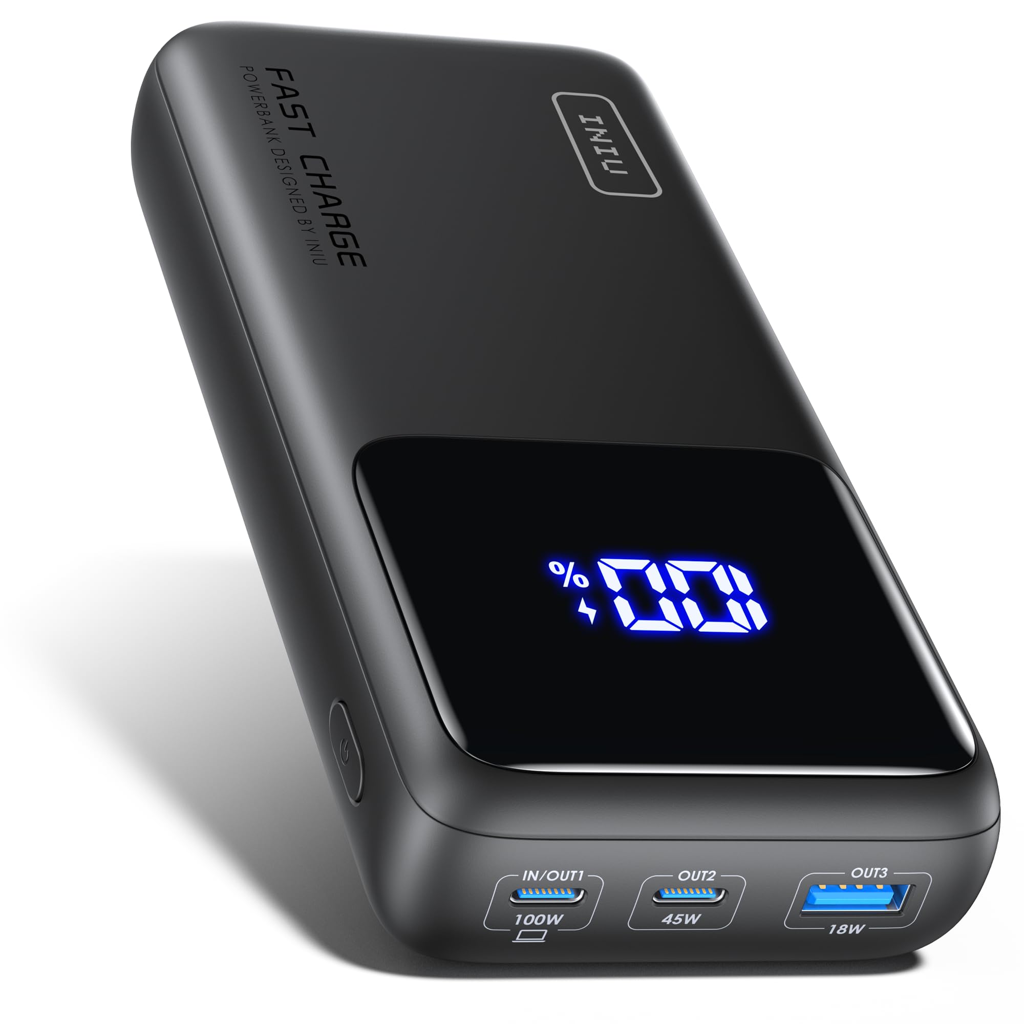 INIU Laptop Power Bank, Compact 25000mAh 100W Fast Charging Battery Pack 3-Output Fast Charging