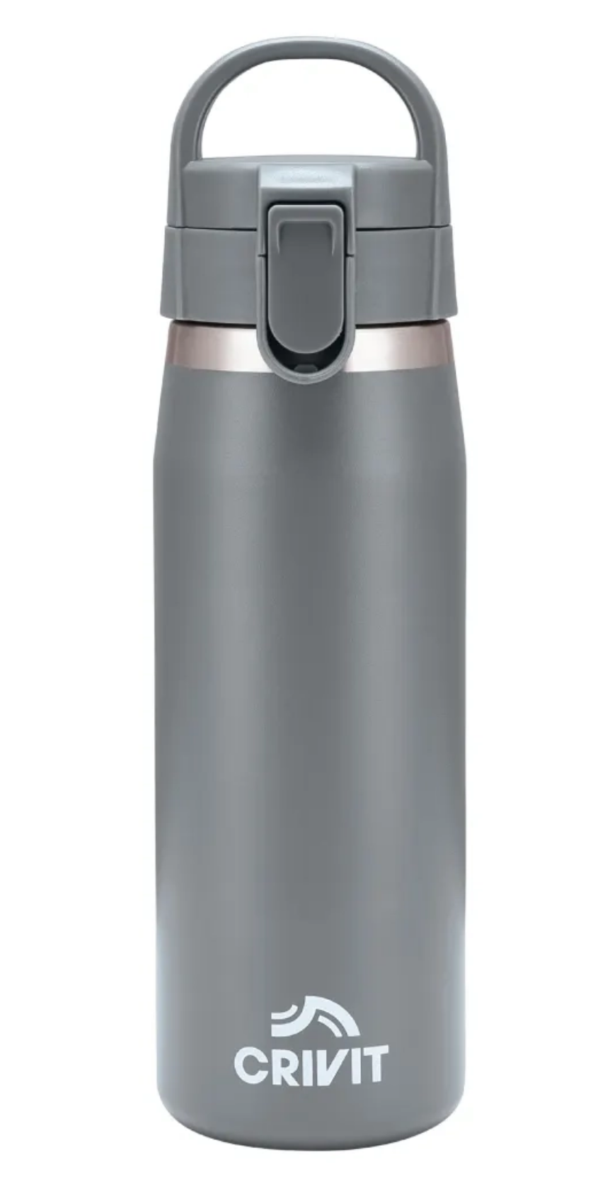 Crivit Grey/Green/Black 1Ltr Stainless Steel water Bottle - Lidl Plus Price