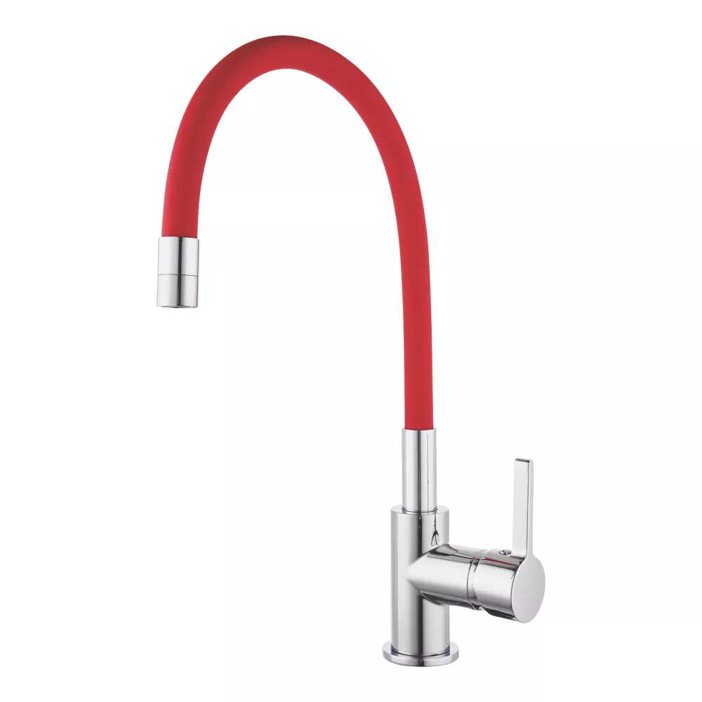 Piasa Pull-Out Spray Mixer Kitchen Tap Chrome & Red (587YT) (Free C&C)
