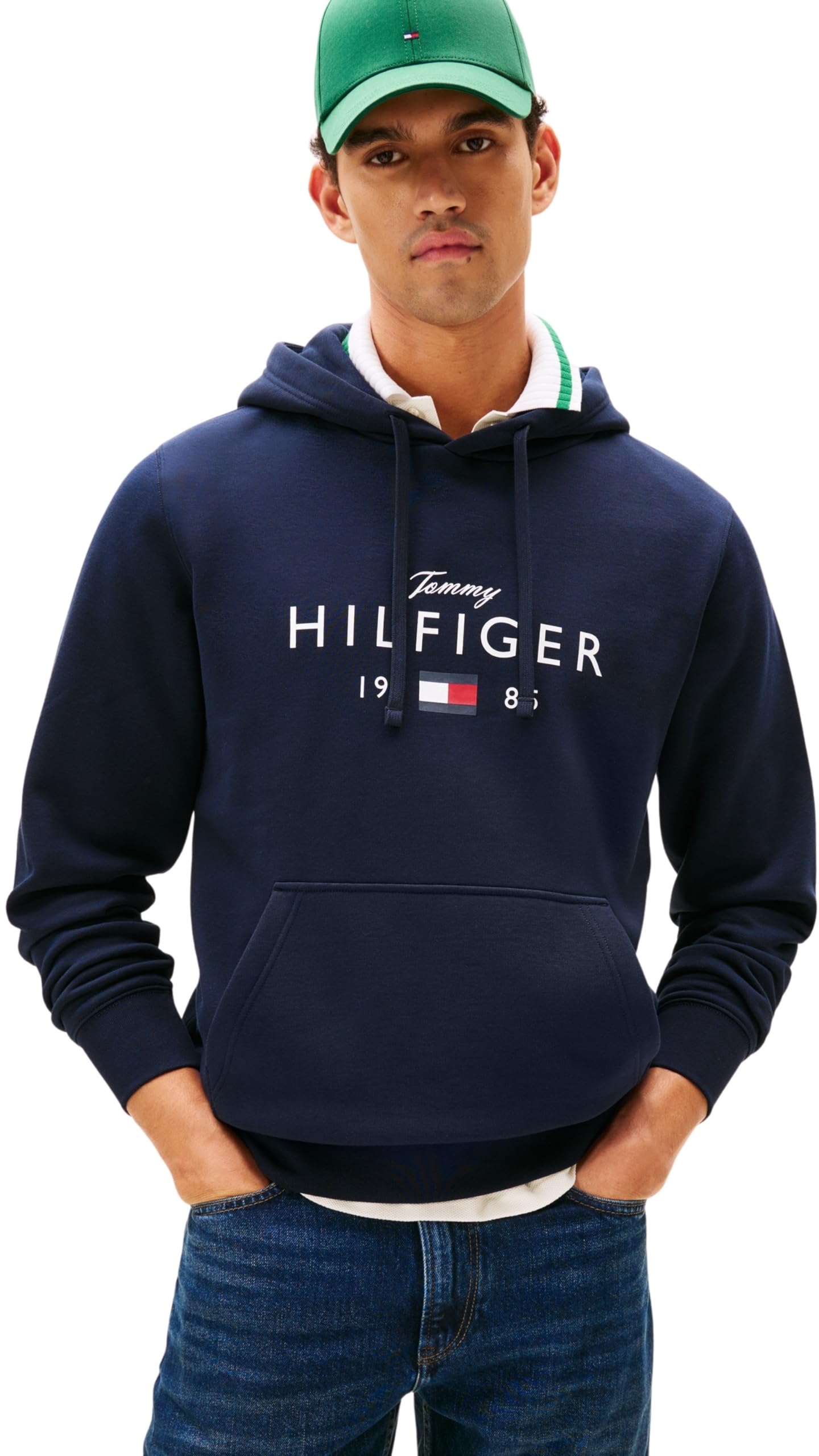 Tommy Hilfiger Men's Brand Love Big Hilfiger Hoodie Mw0mw41427 Pullover Hoodie size M