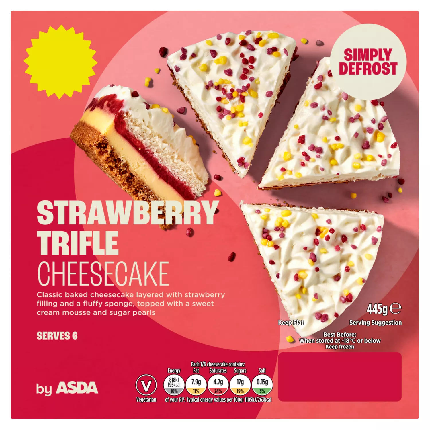 ASDA Strawberry Trifle Cheesecake 445g