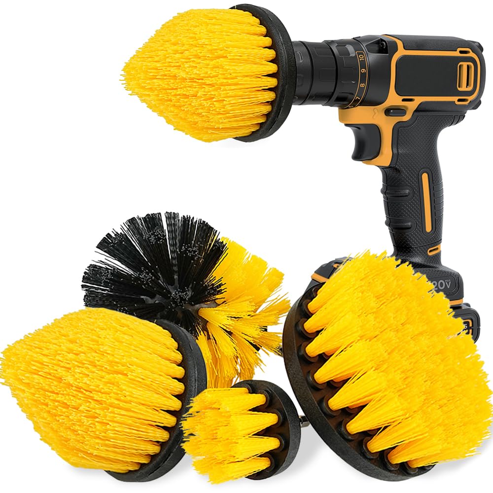Aongray 4 Pack Drill Brush 1/4’ Power Scrubber Attachment Kit - (W/voucher) - Sold by Aongray / FBA