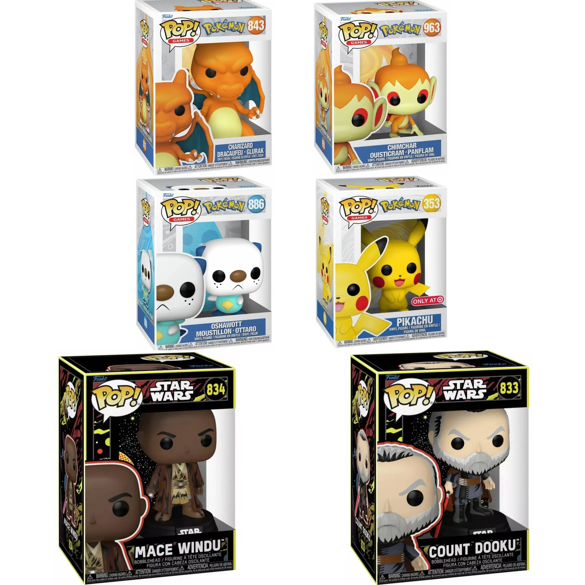 Funko POP! Games Pokémon 5.15 Inch Vinyl Figure Collection - 4 Pack £11 / Star Wars Mace Windu £3.50 /Count Dooku £4 - Free C&C