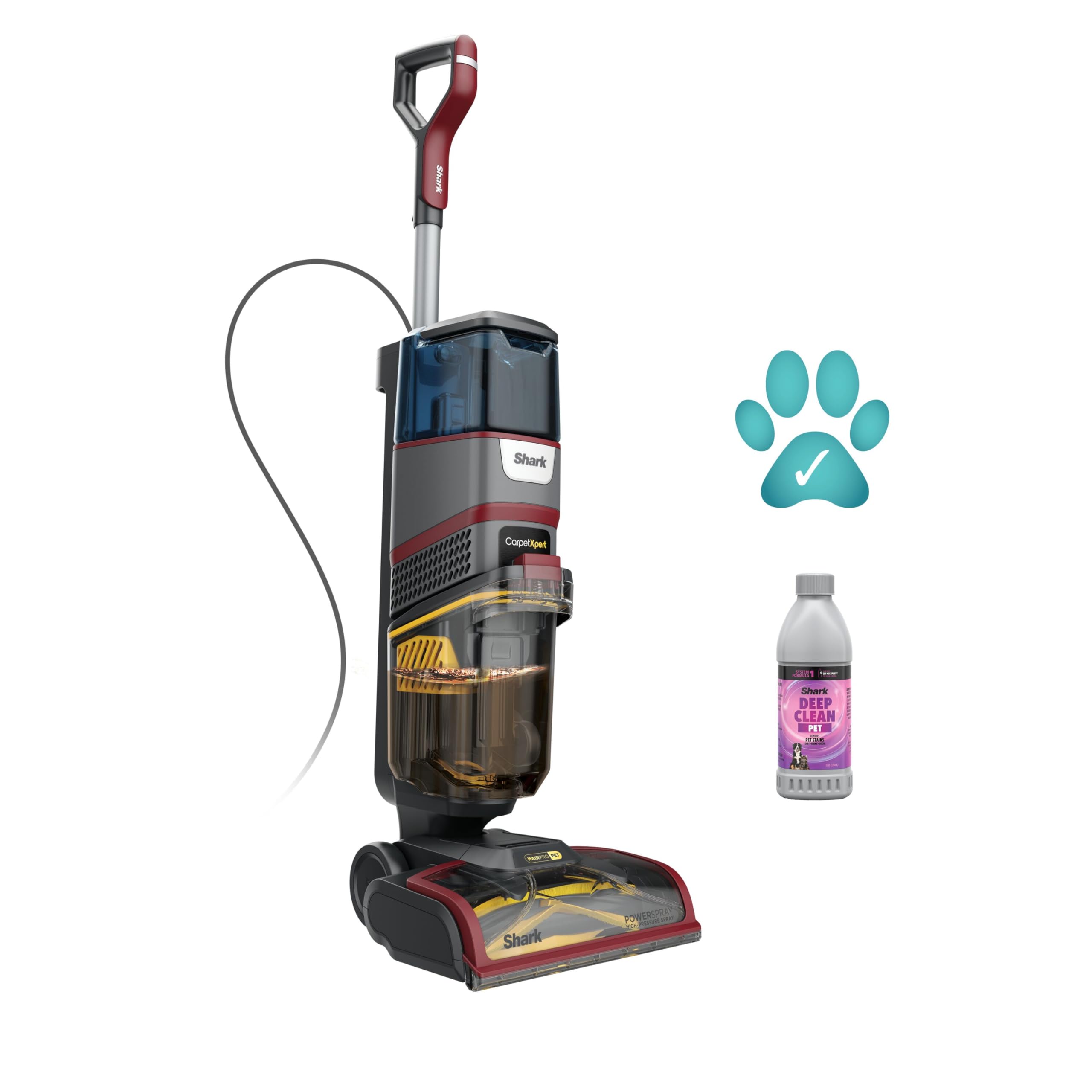 Shark CarpetXpert HairPro 1000W Pet Deep Carpet Cleaner EX220UK with Anti-Clog, Anti-Clump, Anti-Tangle
