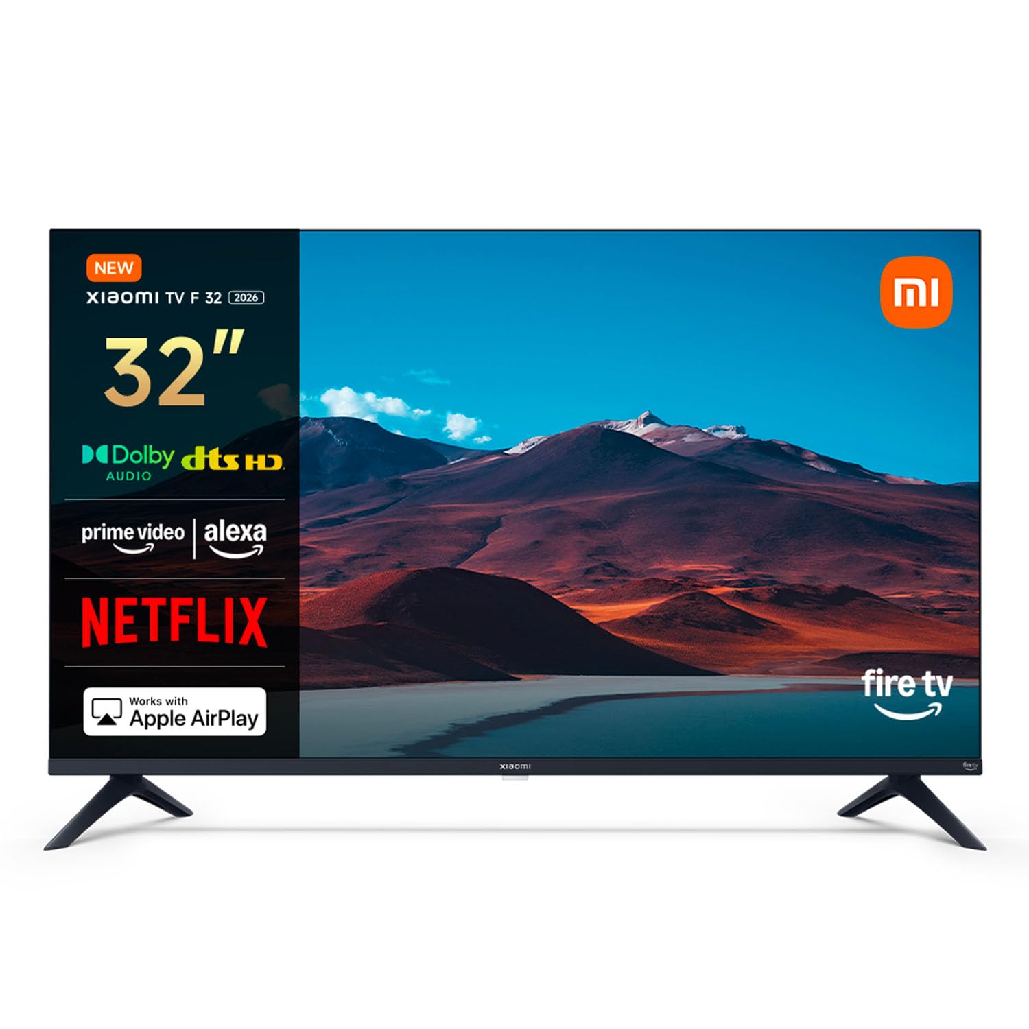 XIAOMI TV F 32, 32 Inch (81 cm), HD, Smart TV, Fire TV, Dolby Audio, DTS Virtual:X S Alexa Voice Control, Works with Apple AirPlay
