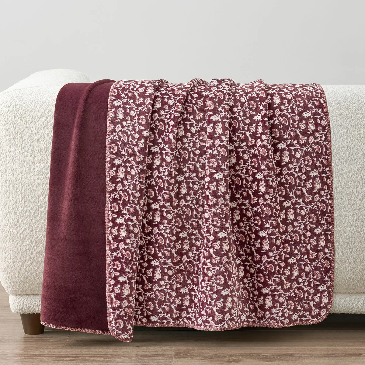 Casual Living Reversible Plush Throw 127 x 177 cm Plum and Purple