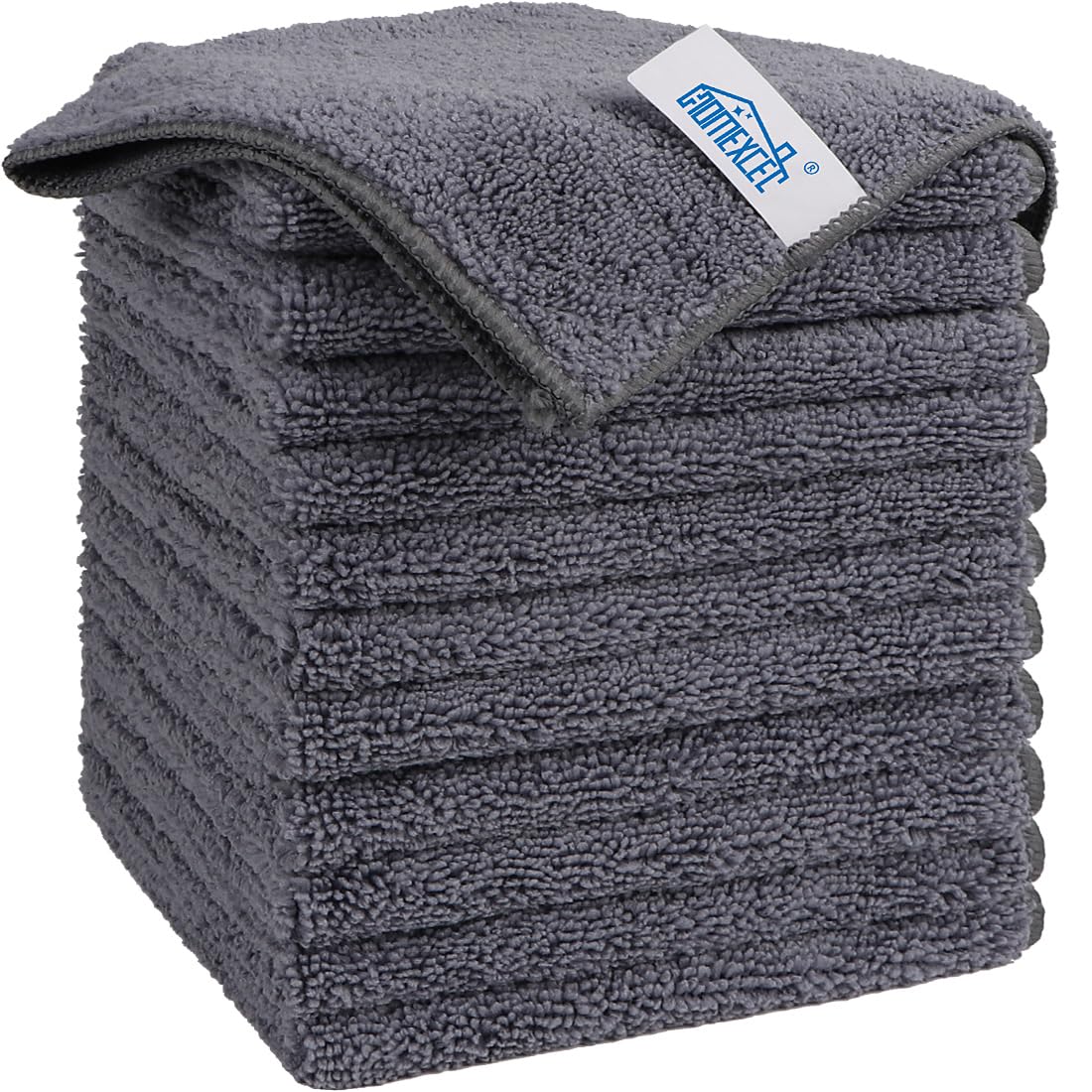 Grey Microfibre Car Cleaning Cloths Rags Towels 12 Pack, 29x29 cm