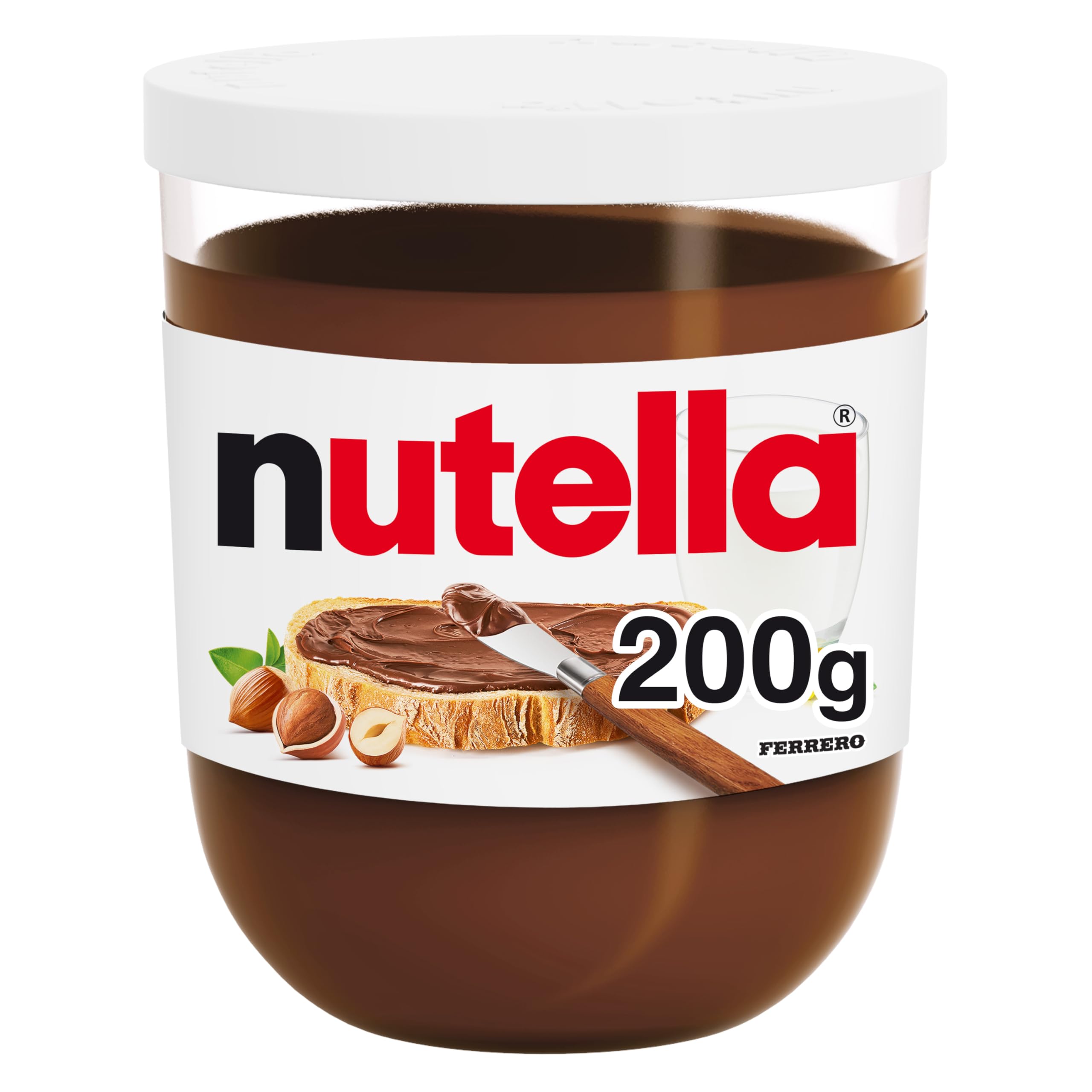 Nutella Hazelnut Chocolate Spread with Hazelnut, Pancakes, Breakfast, Snacks, 1x 200g Jar - (£1.60 S&S)