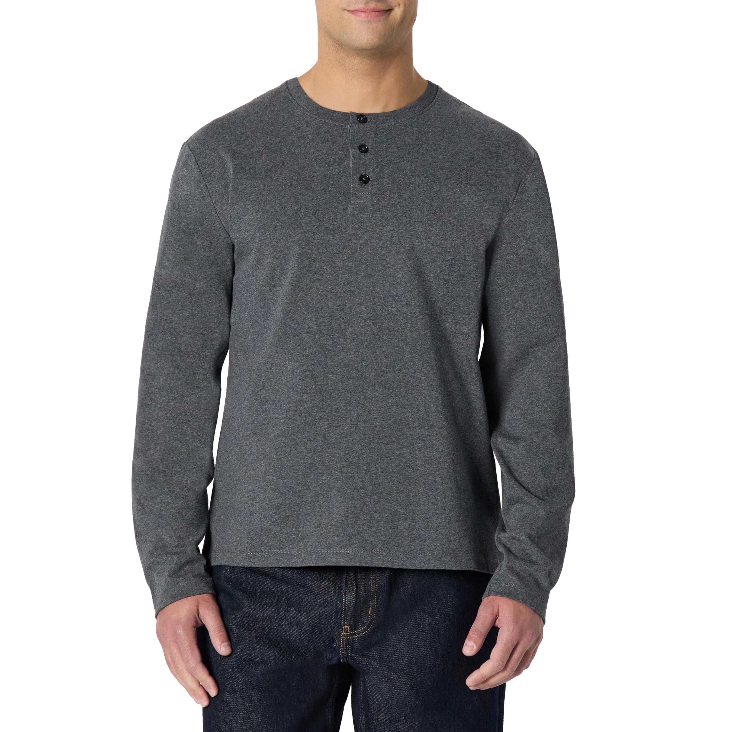 Amazon Essentials Men's Long-Sleeve 100% Cotton Henley Shirt