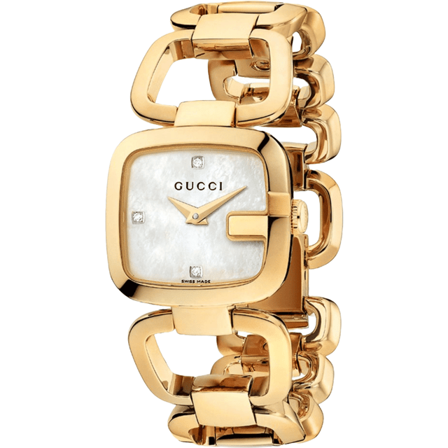 Gucci YA125513 G-Gucci Mother of Pearl Women's Watch - Elegant Gold-tone Design