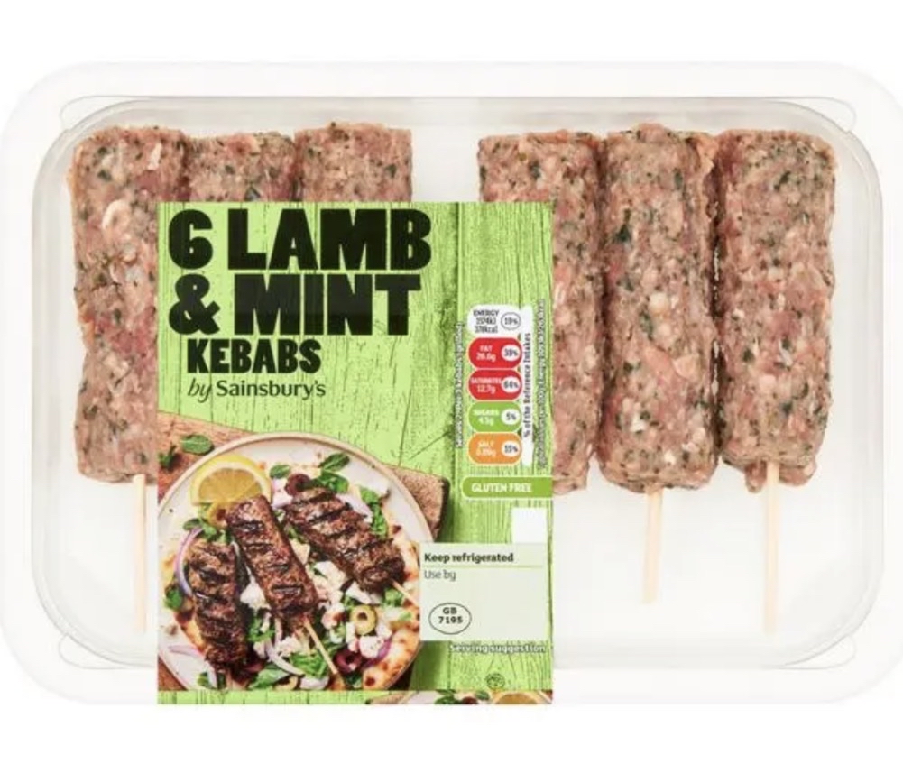Sainsbury's Lamb & Mint Kebabs x6 360g - Nectar Price