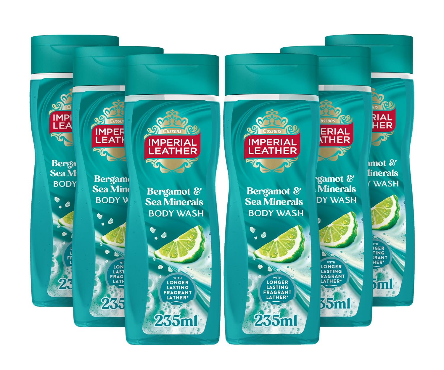 Imperial Leather Bergamot & Sea Minerals Body Wash Shower Gel, 6 x 235ml (£4.84 with S&S)