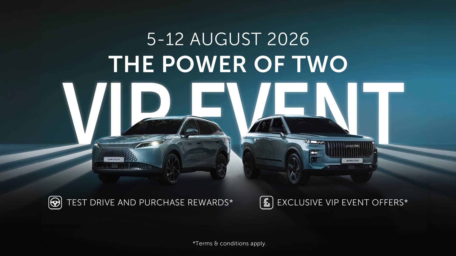 Test Drive A OMODA or JAECOO For Rewards E.g. 12 Free IMO “Car Wash 3 Triple Foam / 4 Free Cinema Vouchers