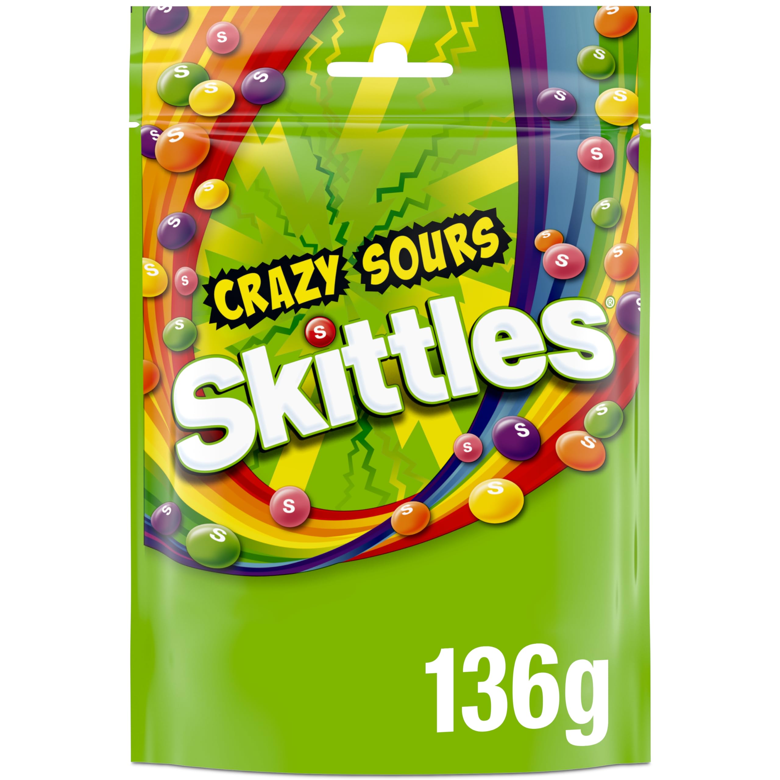 Skittles Crazy Sours Sweets Pouch 136g - 68p / 64p S&S