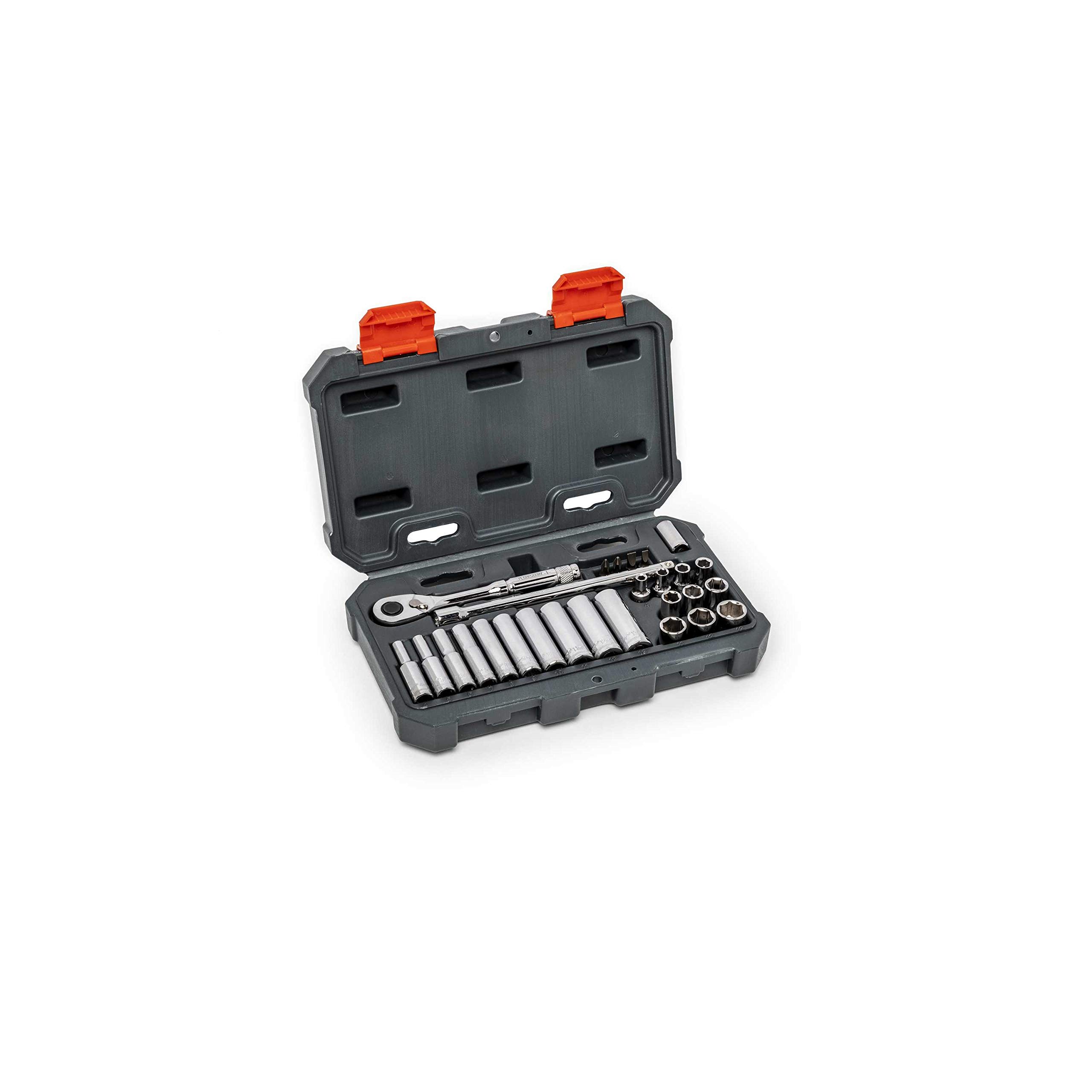 27 Piece 1/4" 6 Point Standard & Deep Metric Mechanics Tool Set - CSWS3C