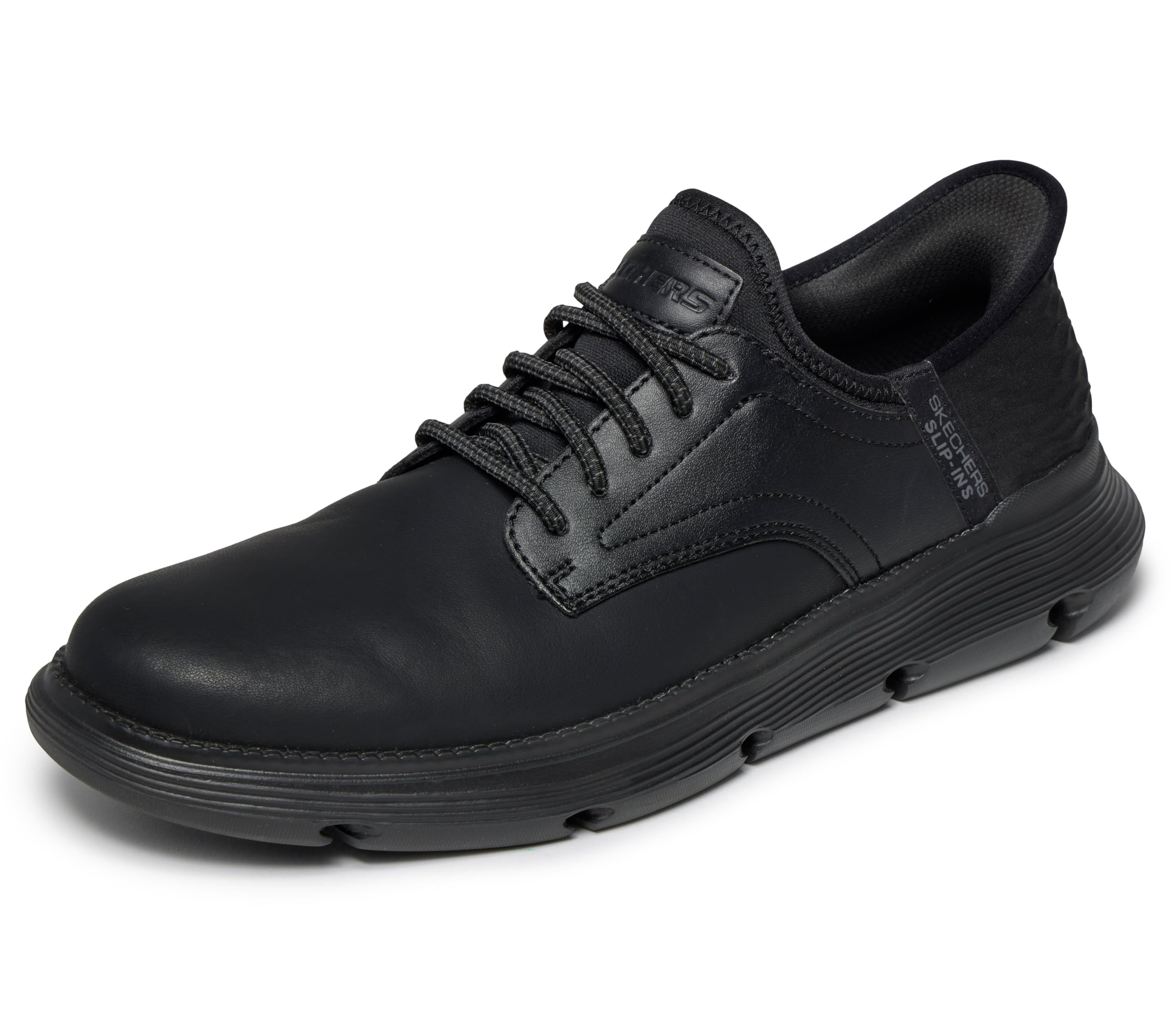 Skechers Garza Gervin Shoes - Black Leather, Sizes 9, 11