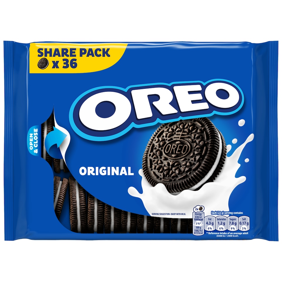 OREO Original Vanilla Flavour Filling Biscuits 396g - Clubcard Price