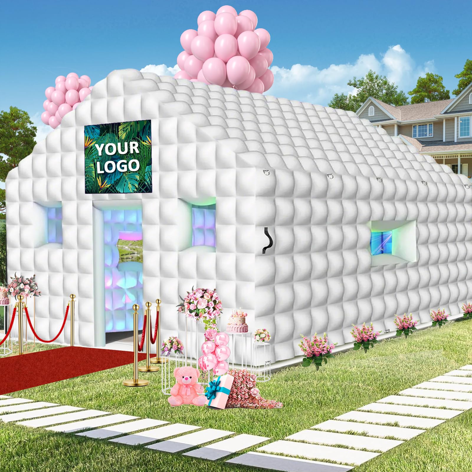 Inflatable Nightclub 20x16.8x12 Ft, Large White Inflatable Party Club Tent - Sold & fulfilled by Amazon US