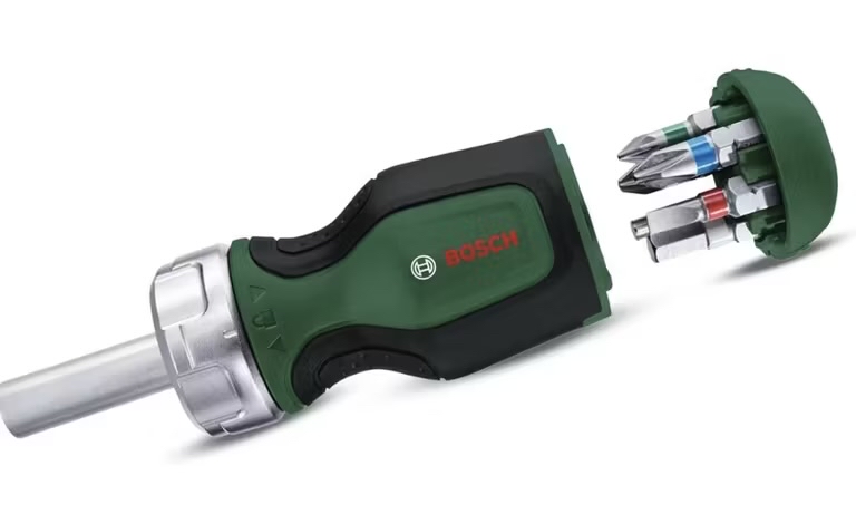 Bosch Stubby Ratchet Screwdriver with 6 Bits