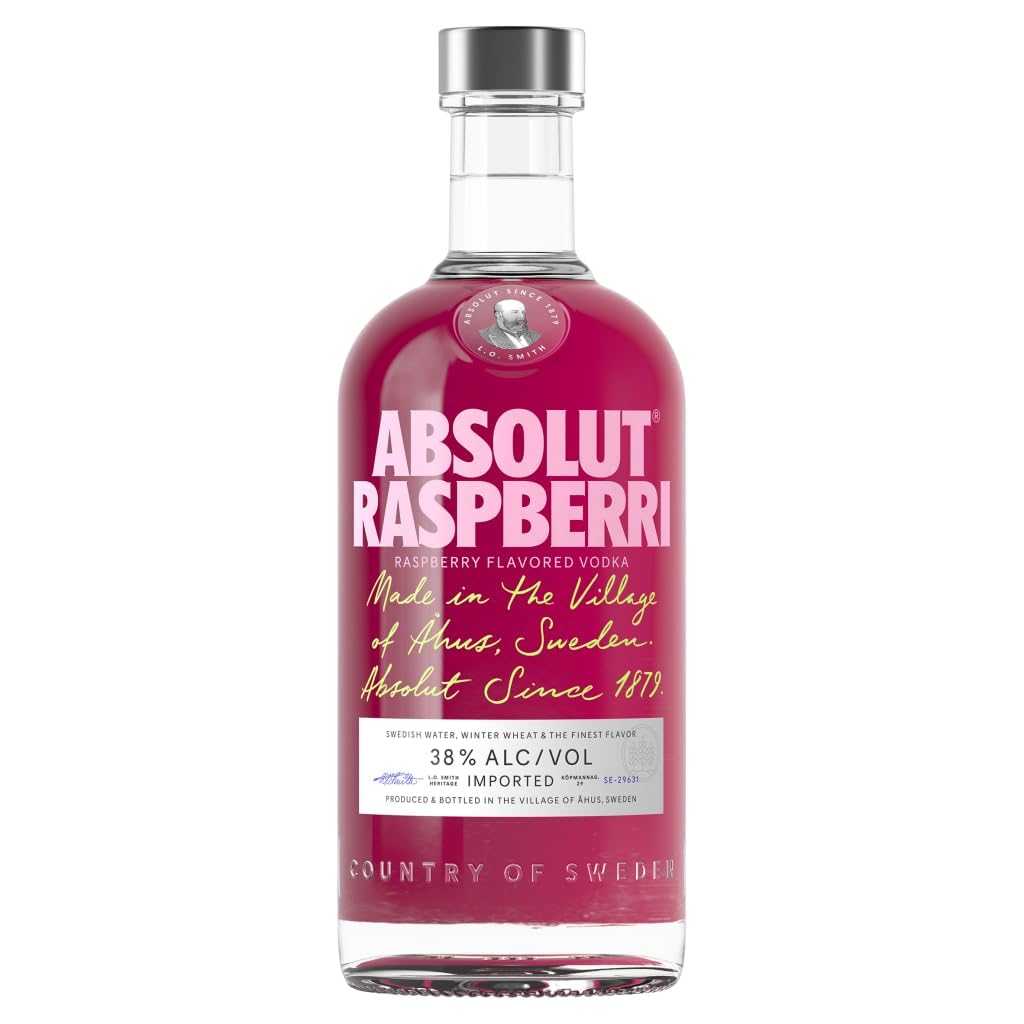 Absolut Raspberri Flavoured Vodka, 38 percent ABV, 70cl