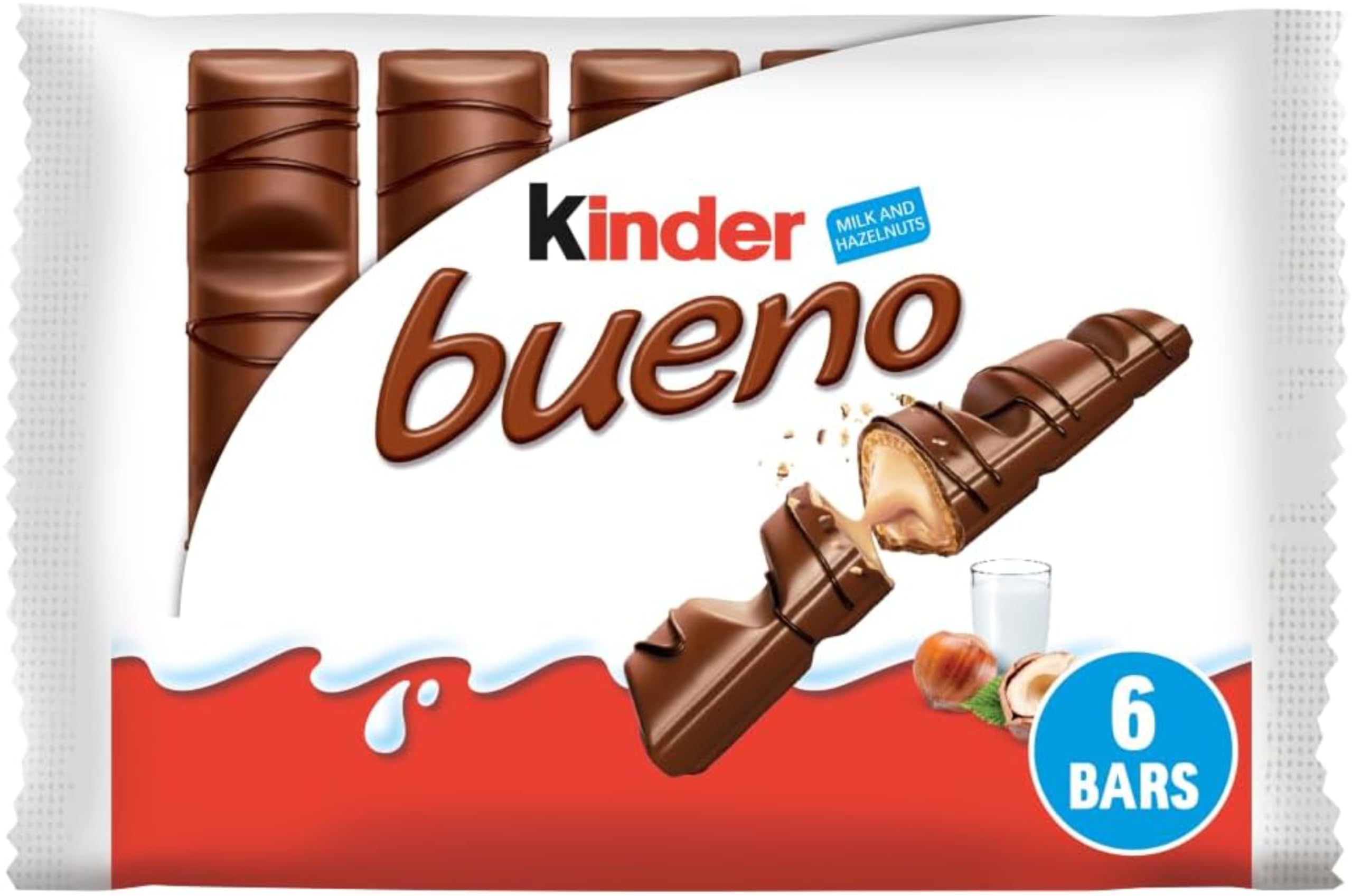 Kinder Bueno Classic Chocolate Bars, Pack of 6 - £1.60 S&S
