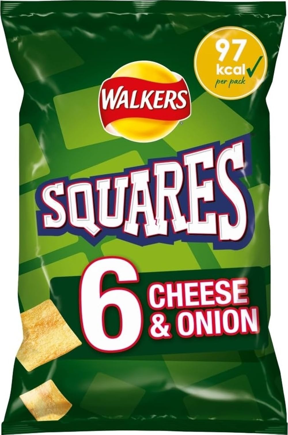 Walkers Squares Cheese & Onion Multipack Snacks Crisps 6x22g - S&S £1.21 / £1.15