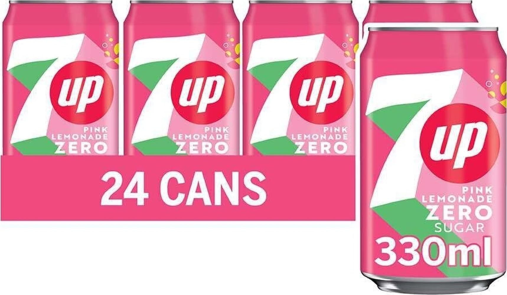 7UP Zero Pink Lemonade 330ml Can | 24 Pack - £7.60 S&S