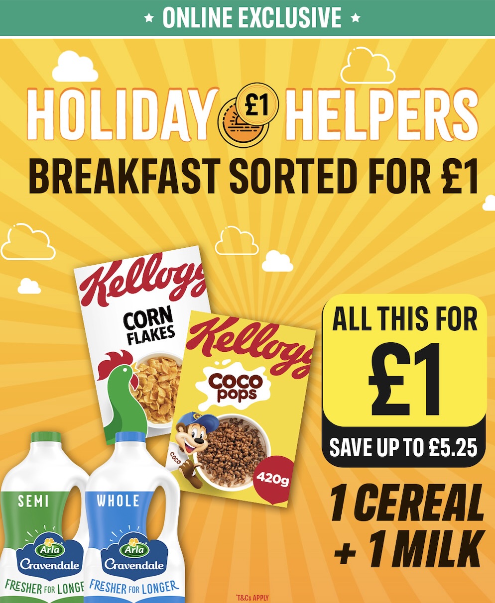 2 Litre Cravendale Fresh Milk + 1 x Kellogg's Cereal (670g Cornflakes or 420g Coco Pops) - online