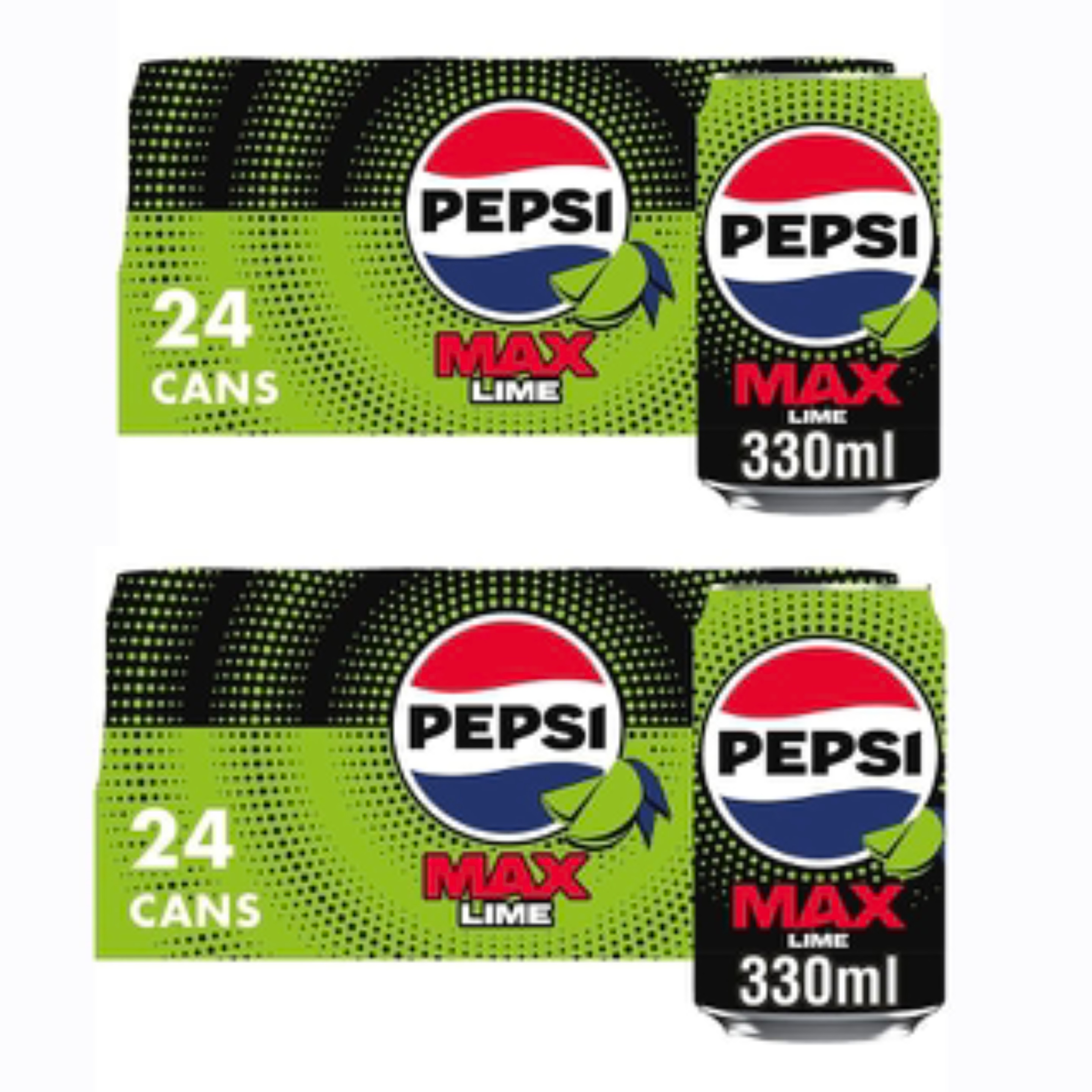 2 x Pepsi Max Lime No Sugar Cola Cans 24 x 330ml - Price at Checkout (£14.20 / £12.63 S&S)