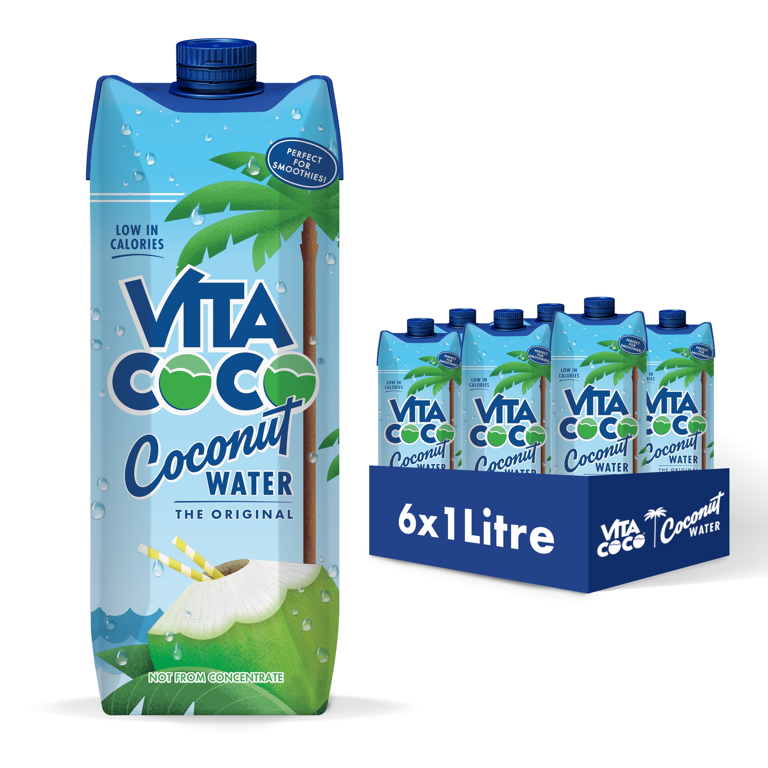 Vita Coco Original Coconut Water Multipack - 6x1 L - Vitamin C & Potassium