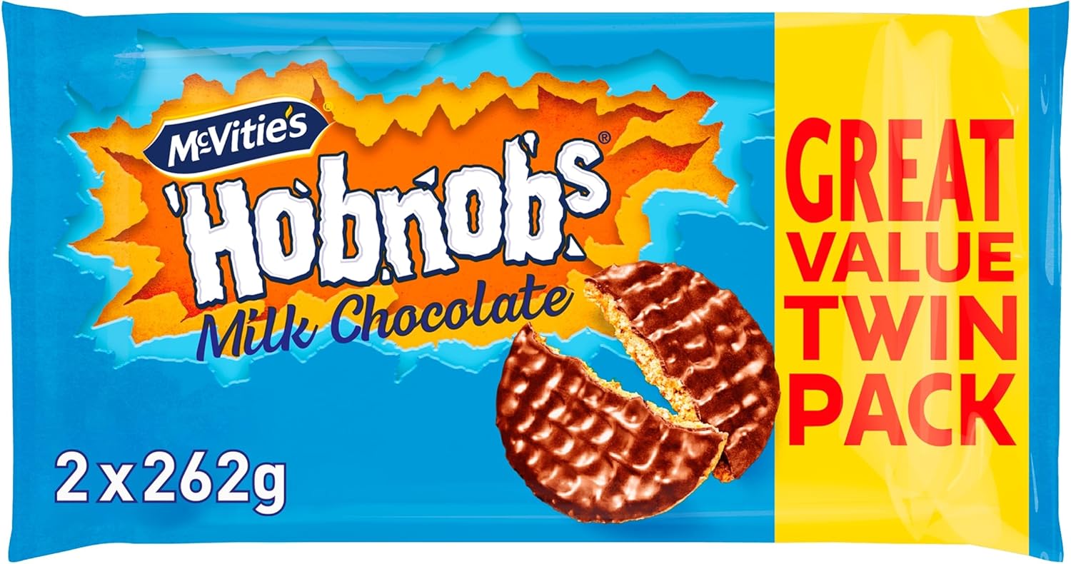 McVitie's Hobnobs The Oaty One, Milk Chocolate Biscuits Twin Pack, 524 g (2 x 262 g) With Voucher £2.85 S&S