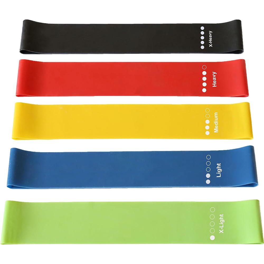 Ram 5 PACK Gym Resistance Bands Women Men Strength Training Resistant Bands Pilates Yoga Gym Leg Training Glutes Resistance Bands x 5