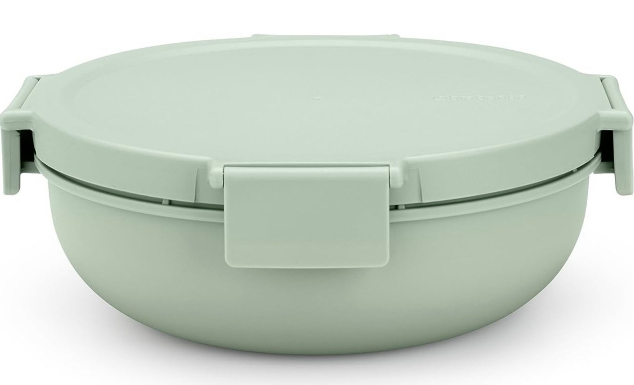 Brabantia Make & Take Salad Bowl 1.3L Jade Green - Removable Tray - Airtight Closure - Leakproof - W/Voucher