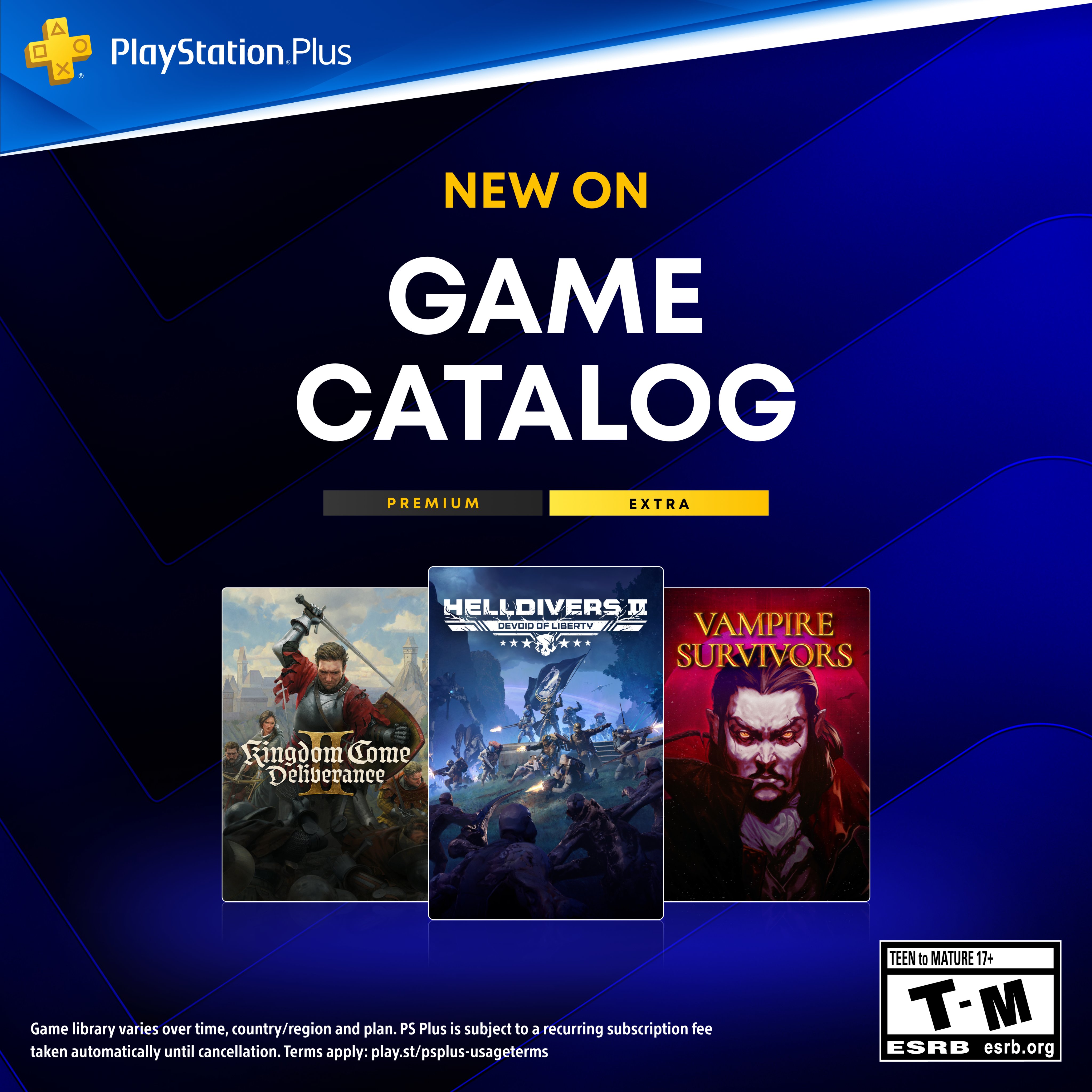 PS Plus Extra / Premium Additions - Kingdom Come Deliverance II, Vampire Survivors, Hell is Us, Two Point Museum, Metro Exodus and more