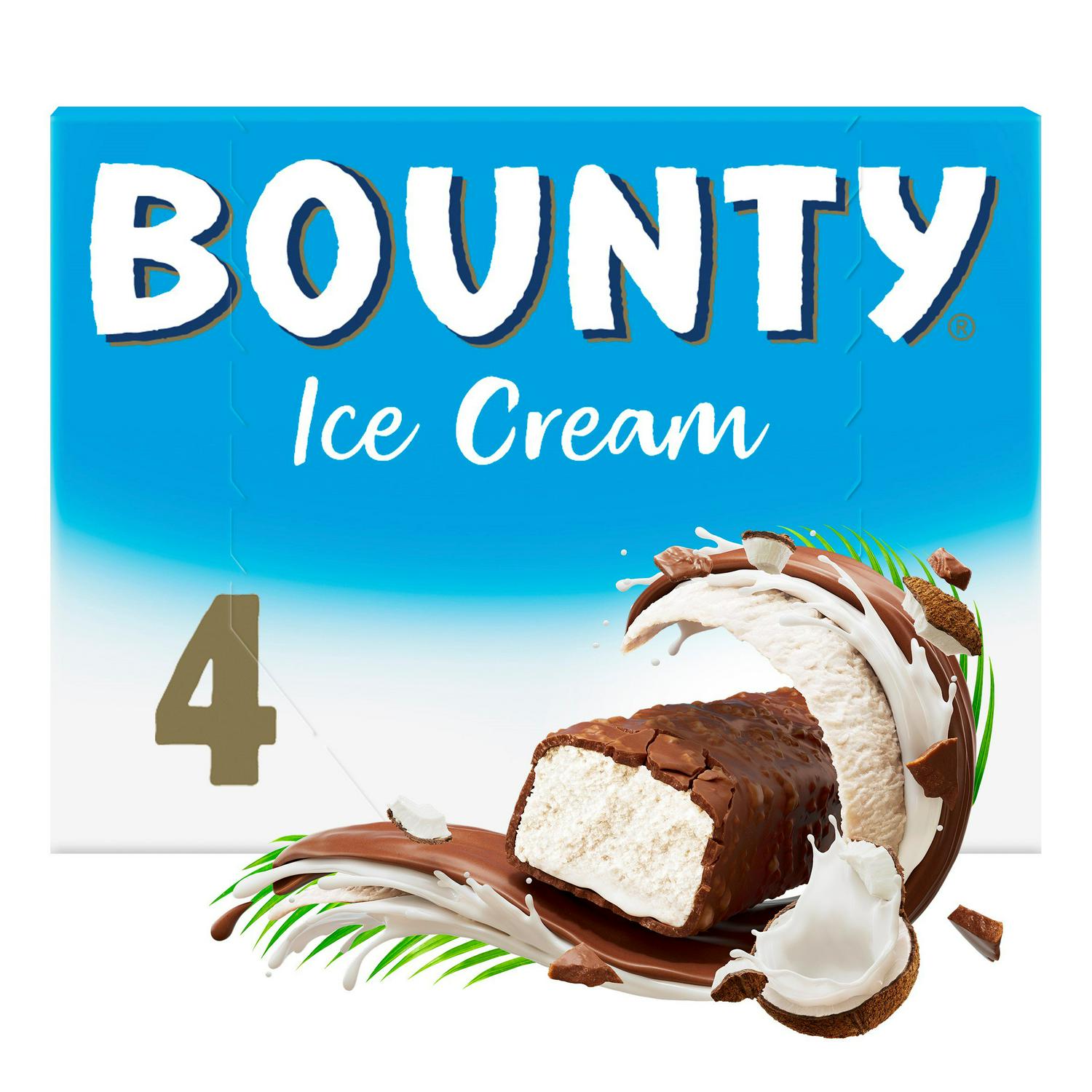 Bounty Chocolate & Coconut Ice Cream Bars x4 200ml (Nectar Price)