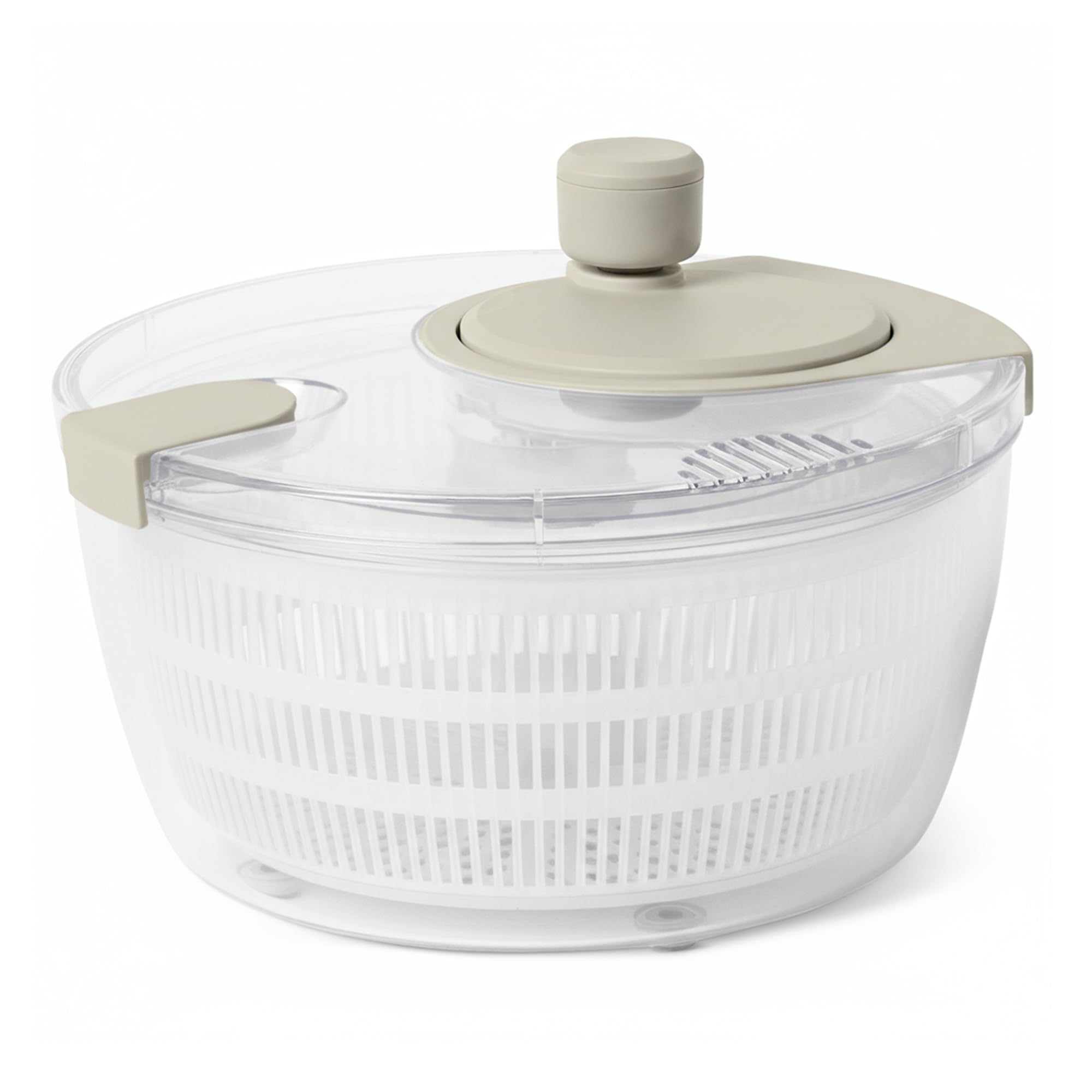 Amazon Basics Salad Spinner, BPA-Free, 4L, Linen Gray