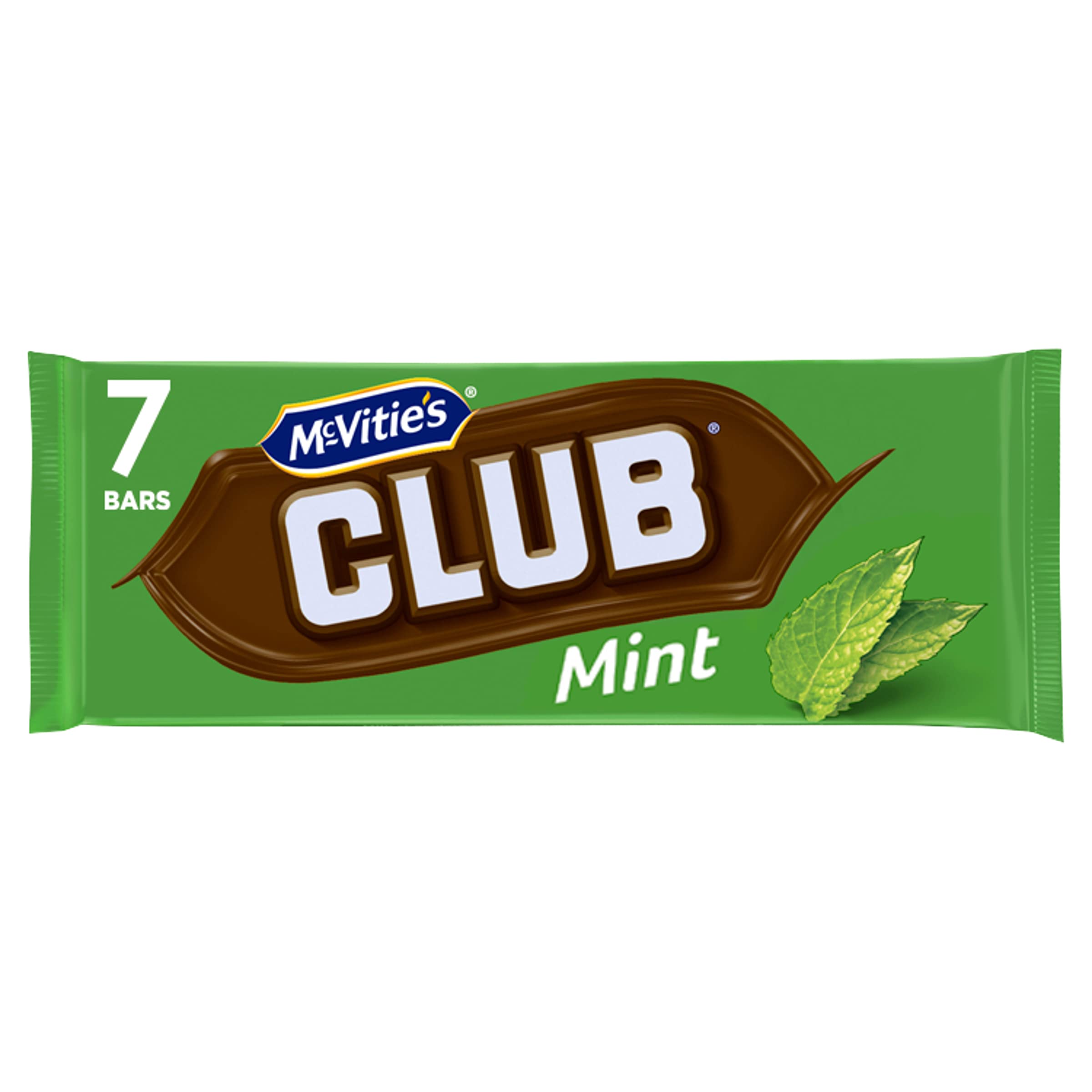 McVitie's Club Mint Biscuit Bars, 161 g (7 Bars Per Pack) Individually Wrapped