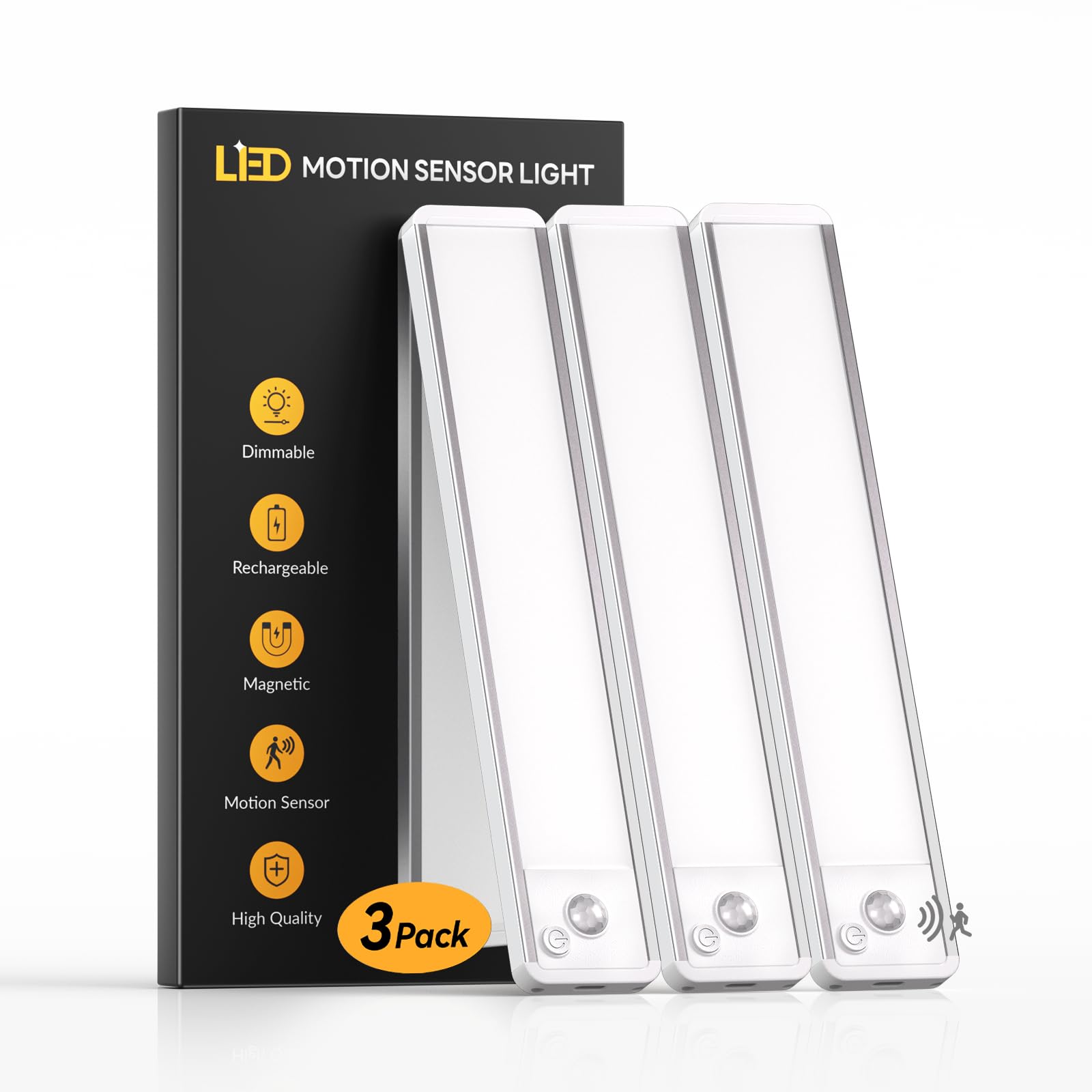 Under Cabinet Kitchen Lights, Motion Sensor Lights Indoor, 20CM, 3 Pack - Sold by Sinnimo / FBA