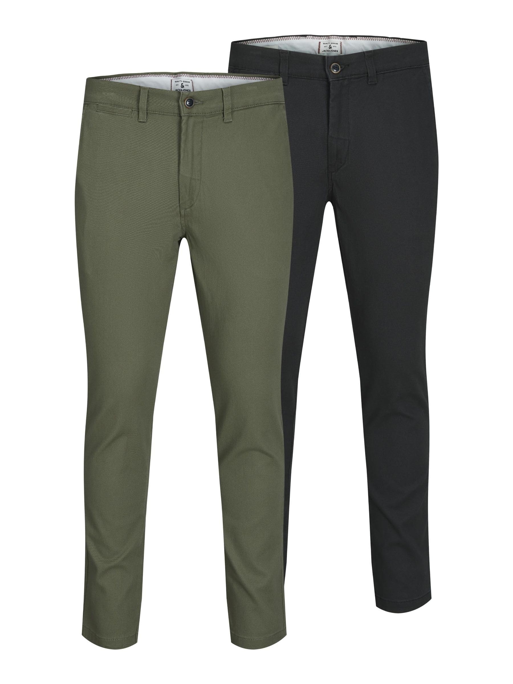 JACK & JONES Men's Marco Chino Cotton Trousers 2 Pack