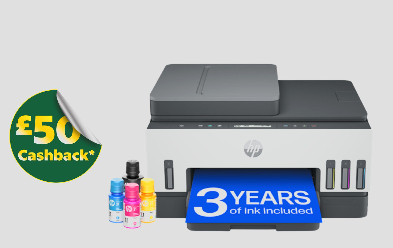 HP Smart Tank 7305 Wireless All in One Colour Printer (£93.98 after £50 cashback) Wireless All in One Colour Printer - Instore