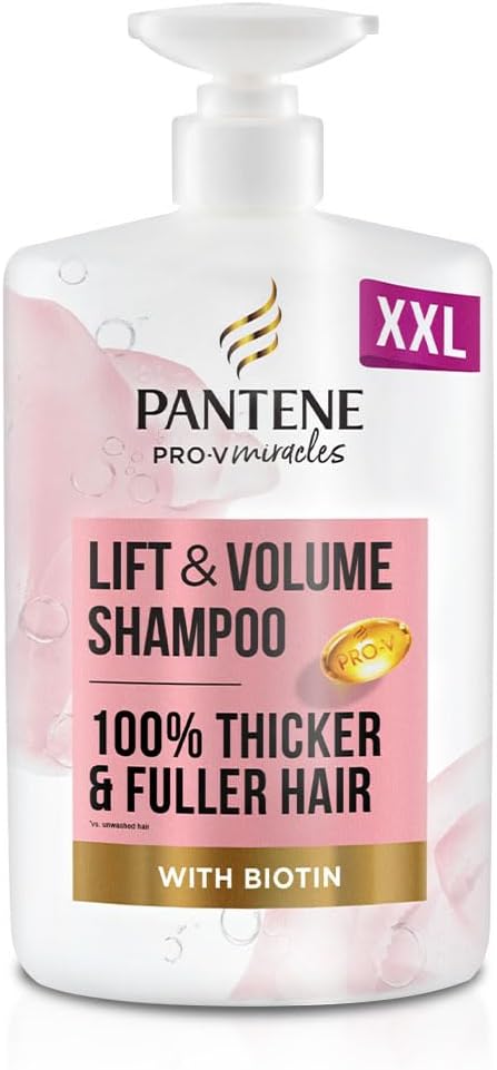 Pantene Lift'N'Volume Thickening Shampoo with Biotin, Silicone Free, 1L XXL Pump - £5.30 S&S