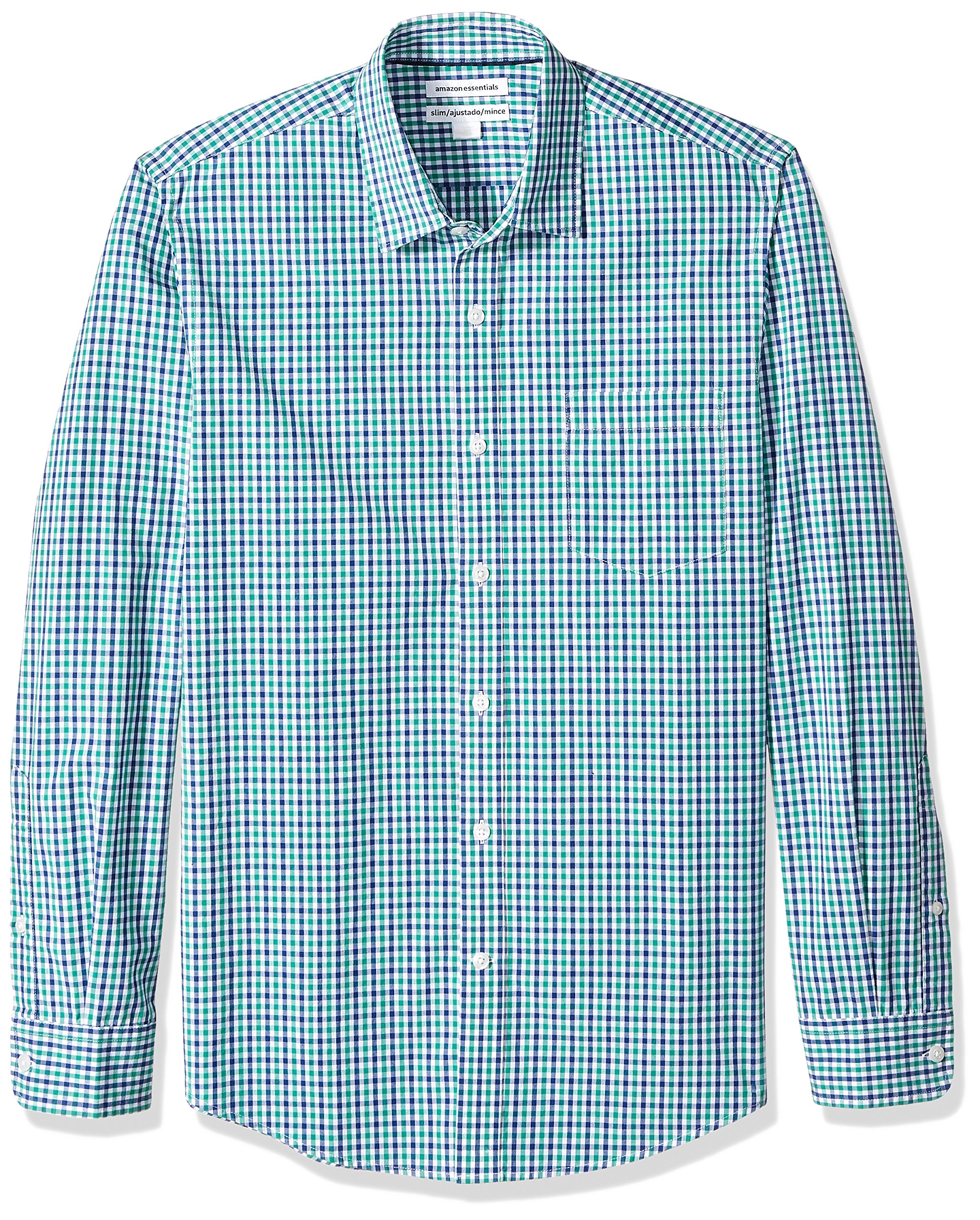 Amazon Essentials Men's Slim-Fit Long-Sleeve Casual Poplin Shirt S £3.99/M £6.74/L£6.09/XL £5.91
