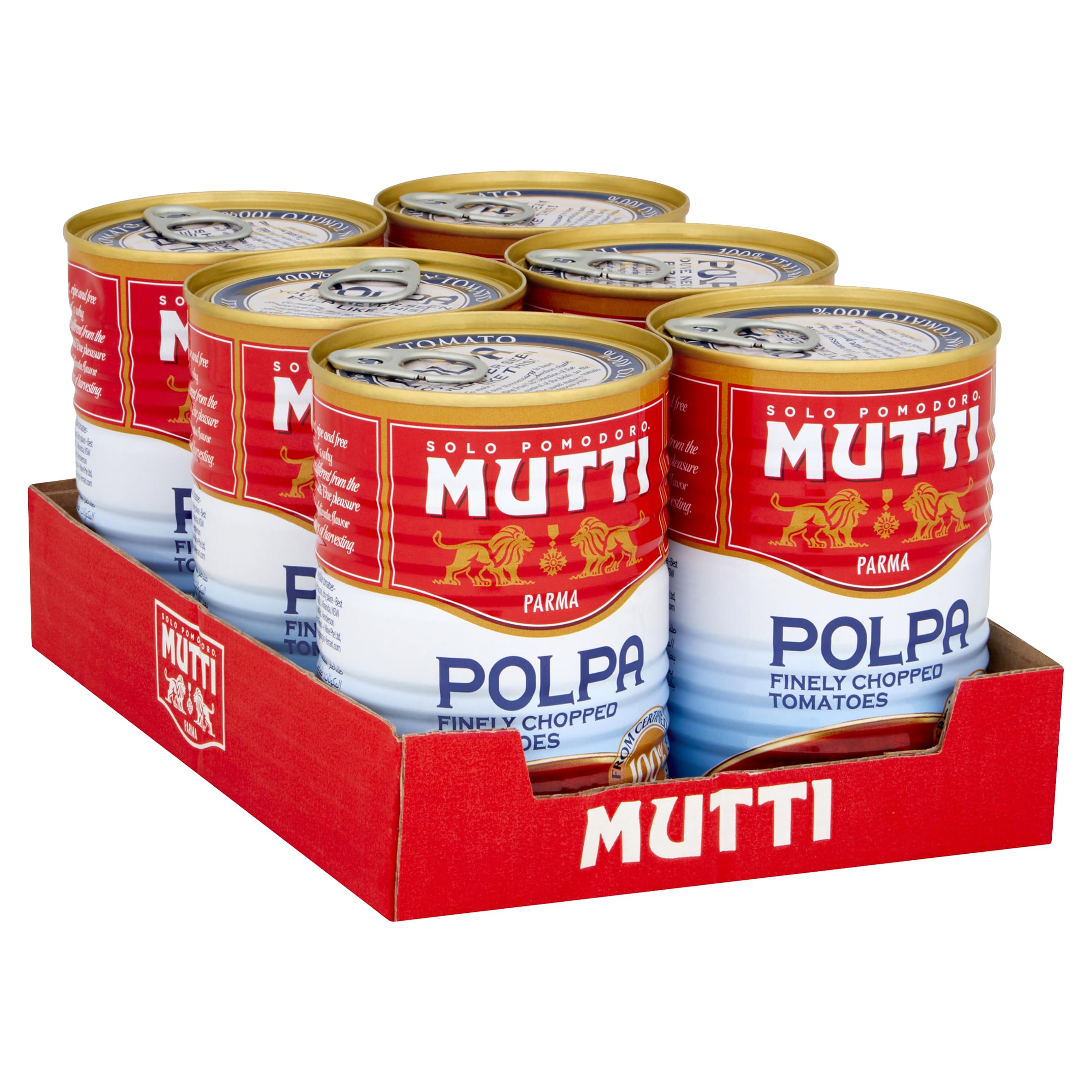 6 x tins of Mutti Polpa, finely chopped tomatoes