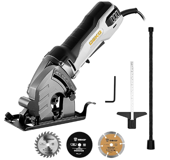 DEKOPRO Compact Electric Circular Saw 5500 RPM with 3 Blades(85mm) (w/Voucher) Sold by DEKO-EU, FBA