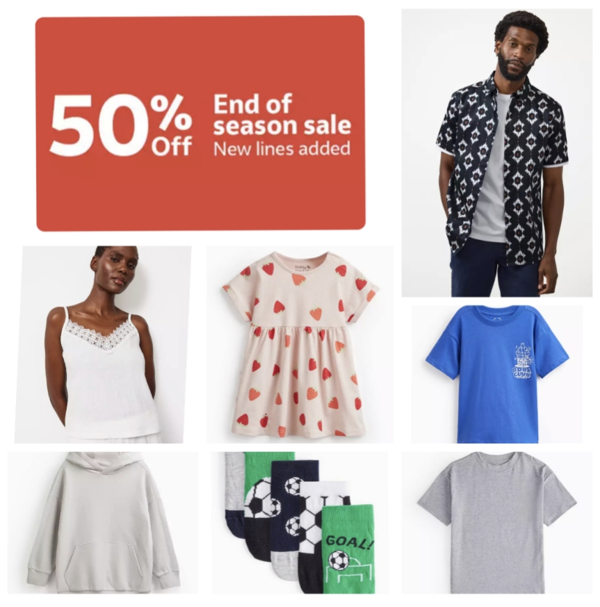 50% off Tu Sale - Further Reductions & New Lines Added (Women's, Men's, Kids, Baby, Brands) E.g Plain T-shirt - Free C&C