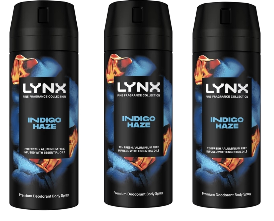 3 x Lynx Fine Fragrance Collection Indigo Haze Premium Body Spray men's deodorant / or Cocoa Velvet @ checkout (£4.36 - £5.41 with s&s)